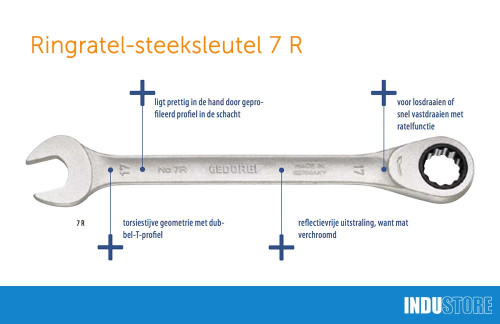 gedore ringratel-steeksleutel 7-r