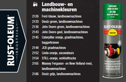Rust-Oleum Hard Hat Verfspuitbussen Landbouw Machine - RAL 5010 - 2126